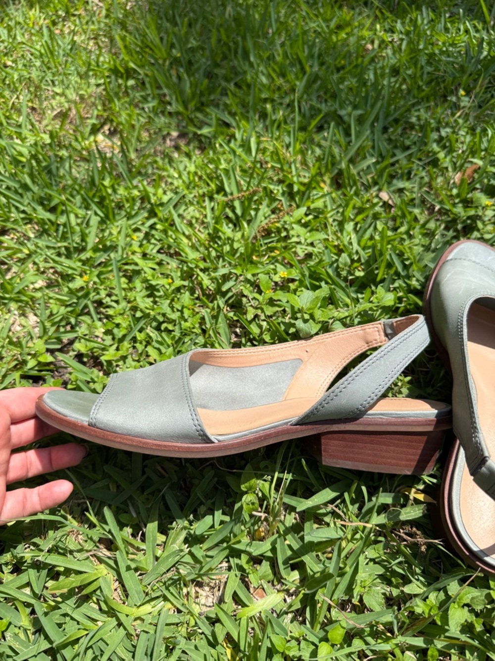 Lucky Brand Sage Safello Leather Asymmetric Slingback Sandals - Picture 8 of 11